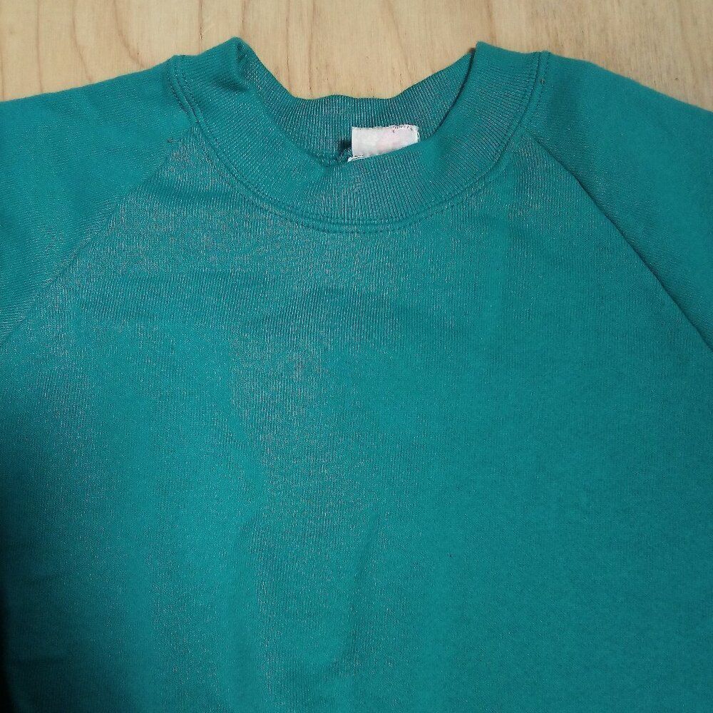 Vintage Fruit of the Loom Blank Crewneck Sweatshirt Teal